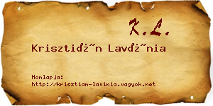 Krisztián Lavínia névjegykártya